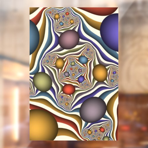 Flying Up Colorful Modern Abstract Fractal Art Window Cling