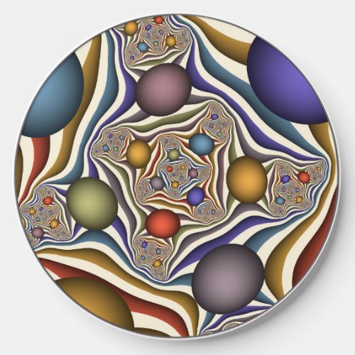 Flying Up Colorful Modern Abstract Fractal Art Wireless Charger