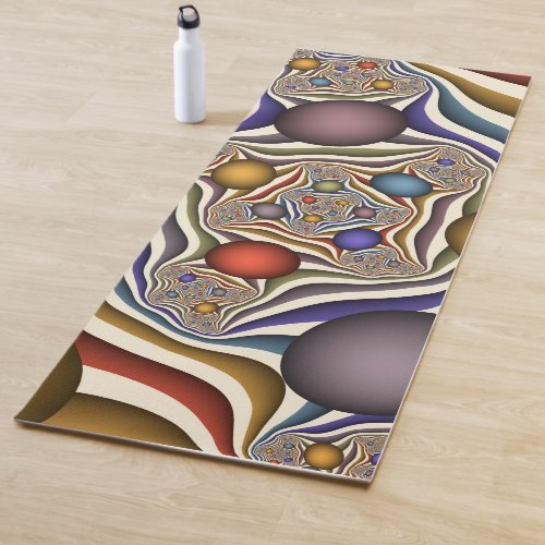 Flying Up Colorful Modern Abstract Fractal Art Yoga Mat