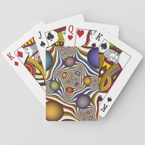 Flying Up Colorful Modern Abstract Fractal Name Playing Cards