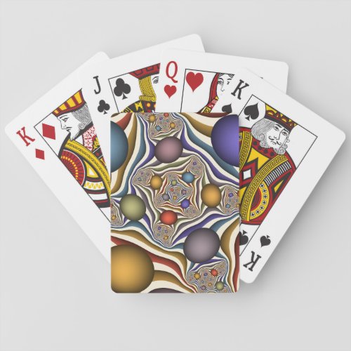 Flying Up Colorful Modern Abstract Fractal Name Poker Cards