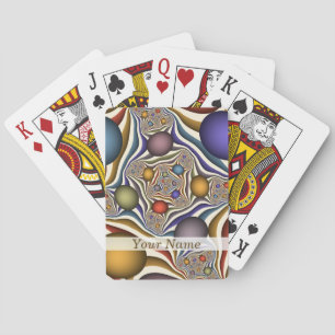 Flying Up, Colorful Modern Abstract Fractal Name Poker Cards