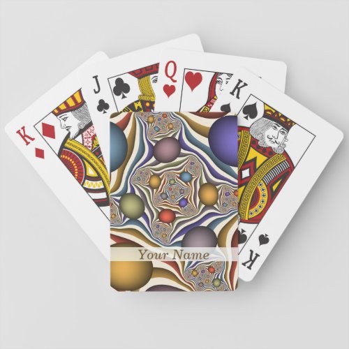 Flying Up Colorful Modern Abstract Fractal Name Poker Cards