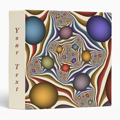 Flying Up Colorful Modern Abstract Fractal Text 3 Ring Binder