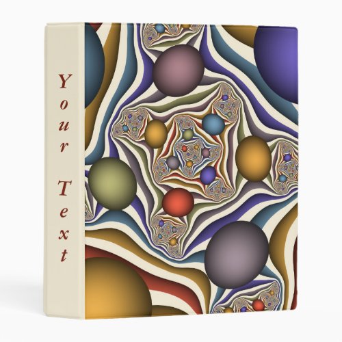 Flying Up Colorful Modern Abstract Fractal Text Mini Binder