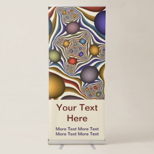 Flying Up, Colorful Modern Abstract Fractal Text Retractable Banner