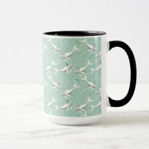Flying Whale Birthday Party Pattern Mug
