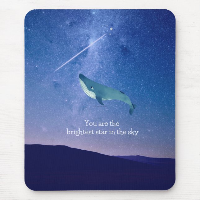 Flying Whale Mouse Pad (Front)