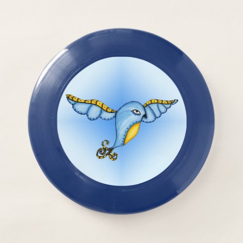 Flying Whimsical Fantasy Bluebird Yellow Tail Wham_O Frisbee