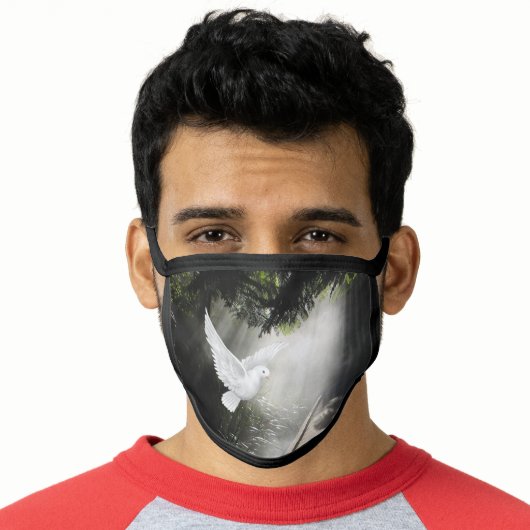 Flying white dove face mask (Worn Him)