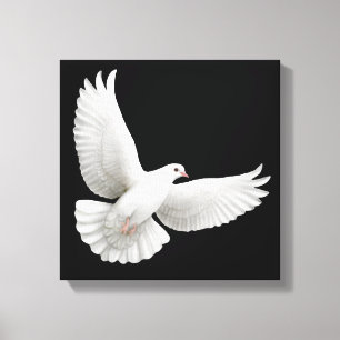 Flying White Dove Wrapped Canvas Print