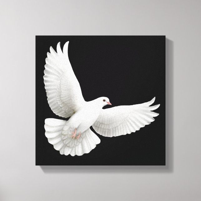 Flying White Dove Wrapped Canvas Print (Front)