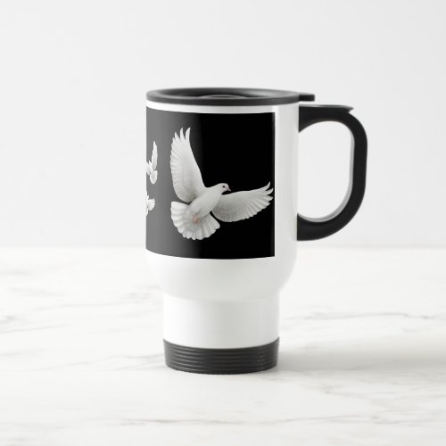 Flying White Doves Travel Mug