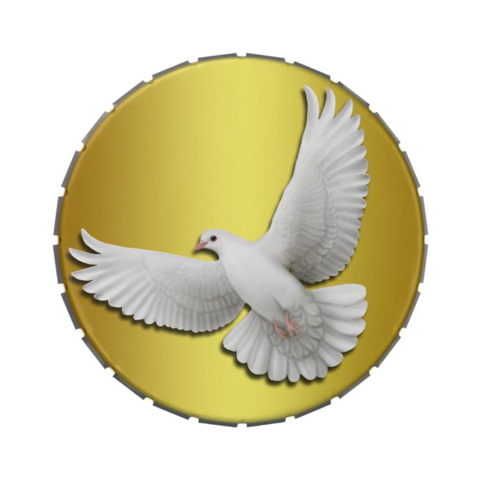 Flying White Peace Dove Candy Tin