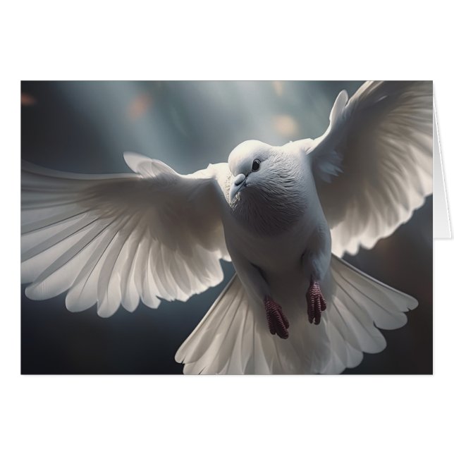 Flying White Peace Dove Cards (Front Horizontal)