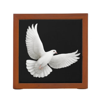 Flying White Peace Dove Desk Organizer