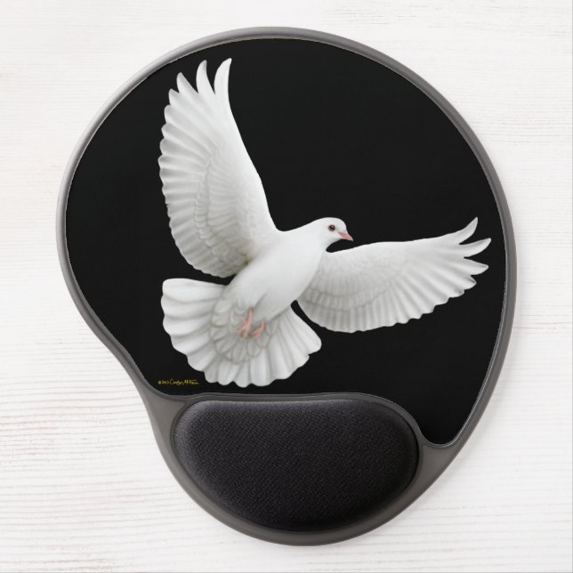 Flying White Peace Dove Gel Mousepad (Front)