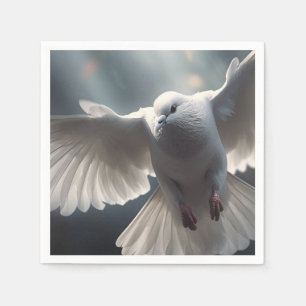 Flying White Peace Dove Napkins