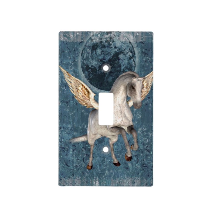 Flying White Pegasus Horse Animal Light Switch Plates