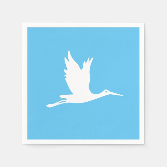 Flying white stork napkins (Front)