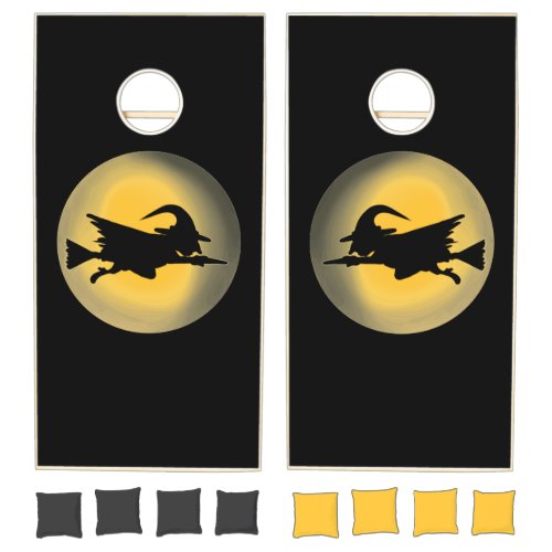Flying Wicked Witch Silhouette Cornhole Set