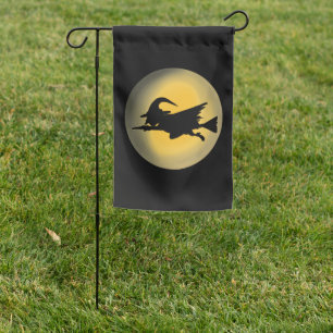 Flying Wicked Witch Silhouette Garden Yard Flag