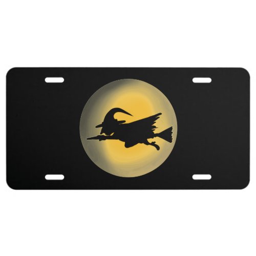 Flying Wicked Witch Silhouette License Plate