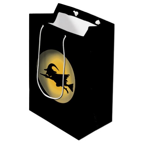 Flying Wicked Witch Silhouette Medium Gift Bag