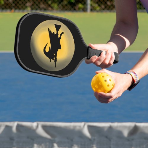 Flying Wicked Witch Silhouette Pickleball Paddle