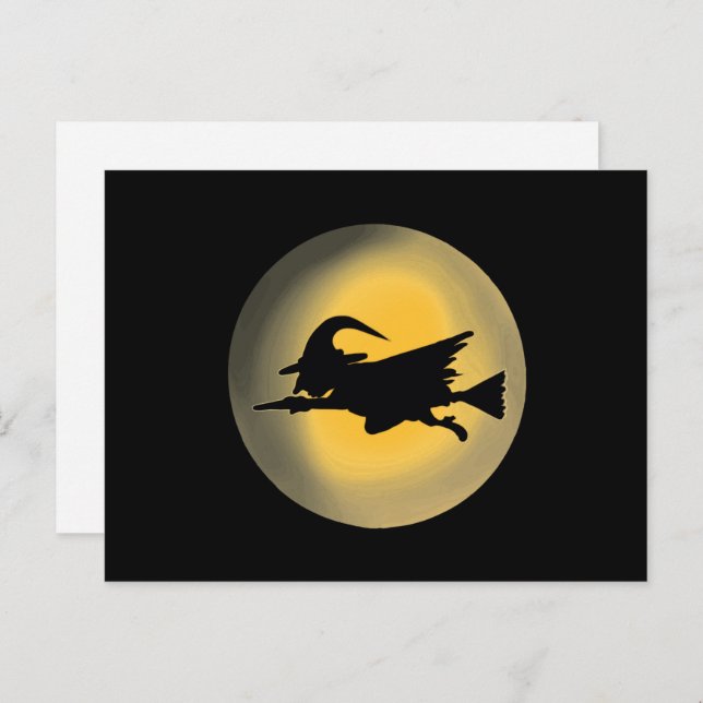 Flying Wicked Witch Silhouette Postcard (Front/Back)