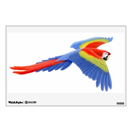 Flying Wild Scarlet Macaw Parrot Wall Decal