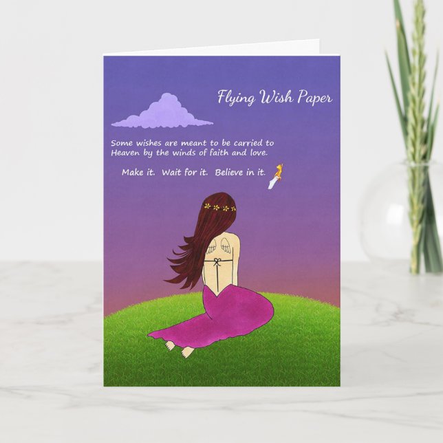 Flying Wish Paper Greeting Card (Front)