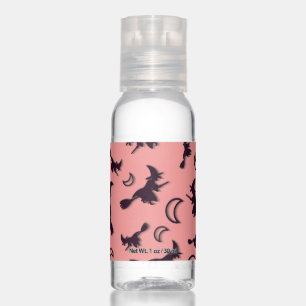 Flying witch among half moon at Halloween night 3D Hand Sanitizer