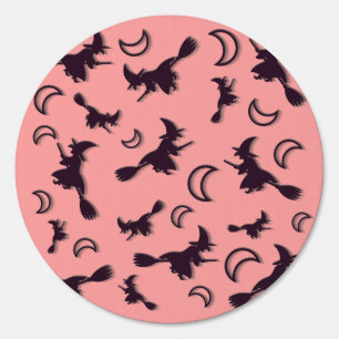 Flying witch among half moon at Halloween night 3D Sign