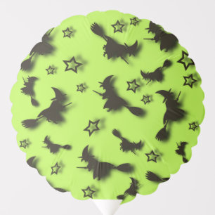 Flying witch among stars at Halloween night 3D Balloon