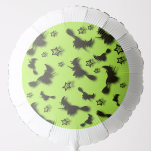 Flying witch among stars at Halloween night 3D  Balloon