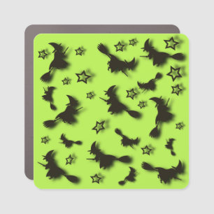 Flying witch among stars at Halloween night 3D Car Magnet