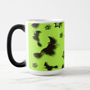 Flying witch among stars at Halloween night 3D Color Morph Mug