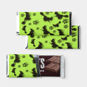 Flying witch among stars at Halloween night 3D Hershey Bar Favors