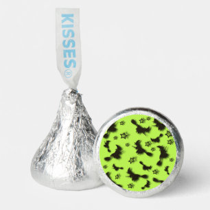 Flying witch among stars at Halloween night 3D Hershey®'s Kisses®