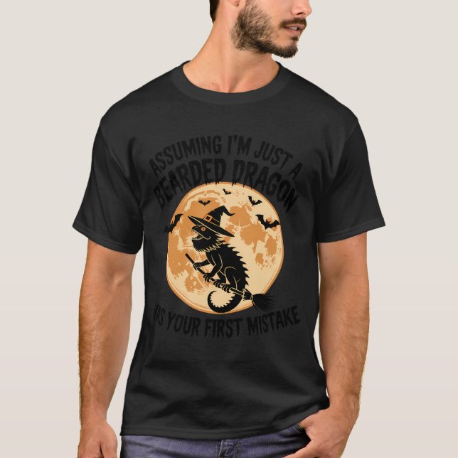 Flying Witch Bearded Dragon T-Shirt (Front)
