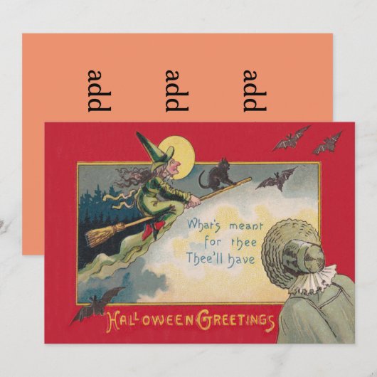 Flying Witch Black Cat Bat Full Moon (Front/Back)