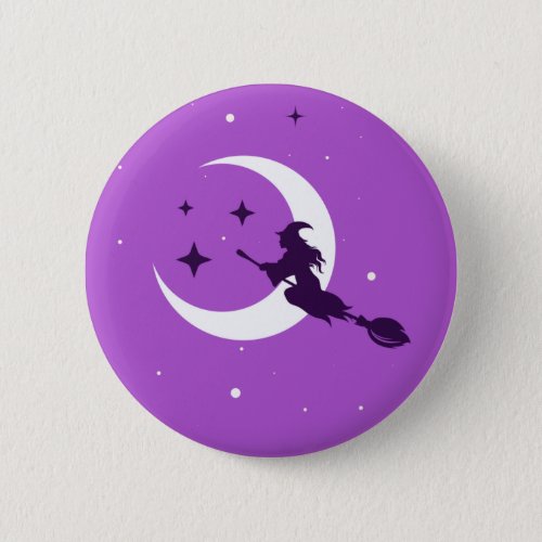 Flying Witch  Button Pin