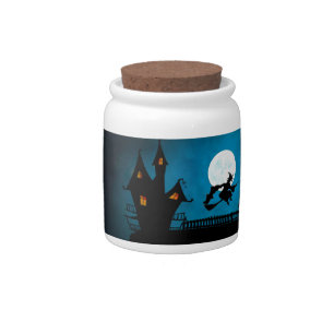 Flying Witch Candy Jar