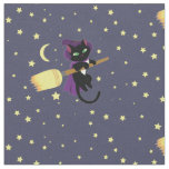 Flying Witch Cat Fabric