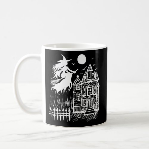 Flying Witch Full Moon Halloween Horror Haunted Ho Coffee Mug