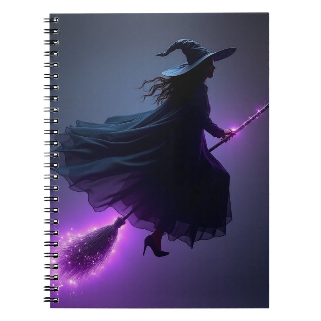 Flying Witch Halloween Notebook (Front)