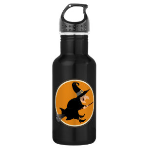 Flying Witch Halloween Stainless Steel Water Bottle