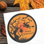 Flying Witch Happy Halloween Sticker at Zazzle