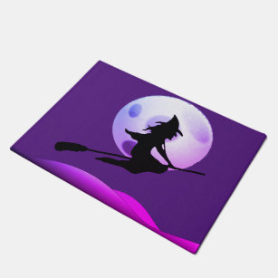 Flying Witch in purple Doormat
